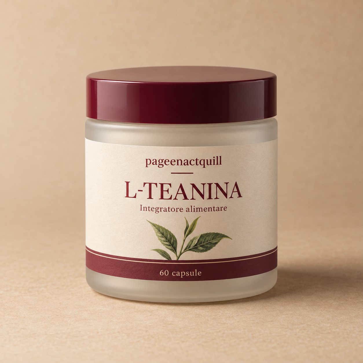 Barattolo di L-teanina, integratore alimentare, 60 capsule